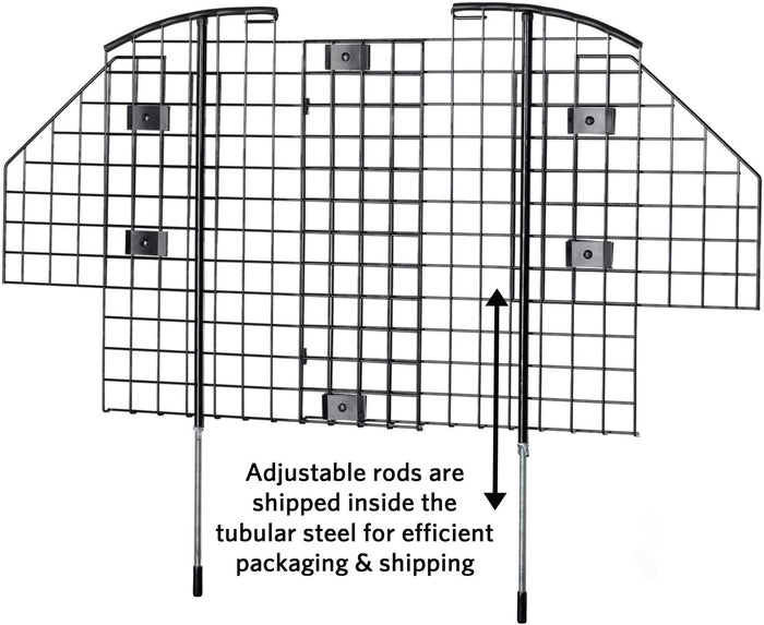 MidWest Universal Wire Mesh Vehicle Pet Barrier for SUVs Vans Wagons Adjustable