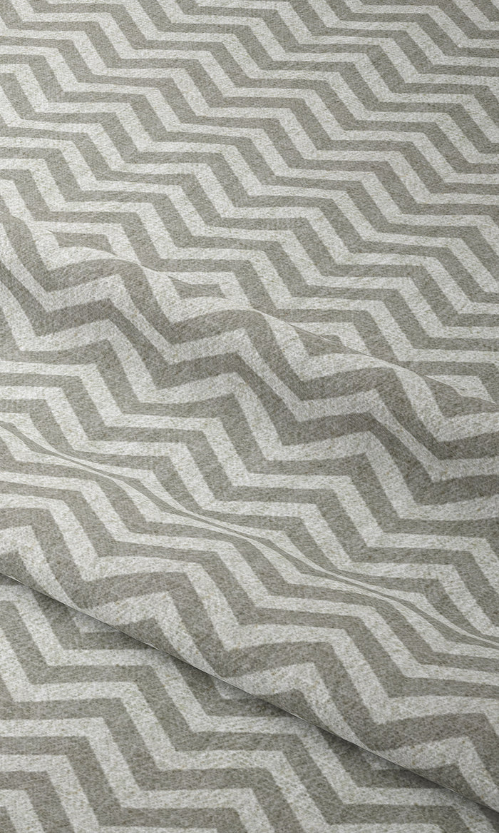 Chevron Print Window Treatments Fabric By the Metre (Grey/ White)
