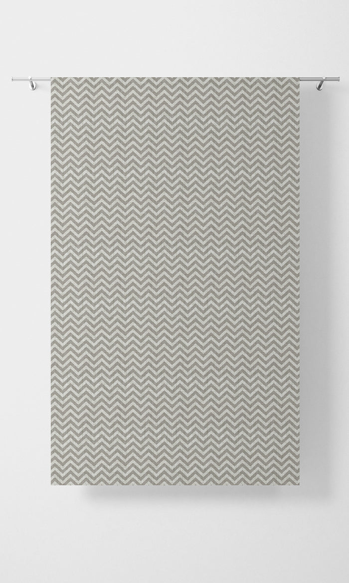 Chevron Print Home Textile Fabric Material By the Metre (Grey/ White)