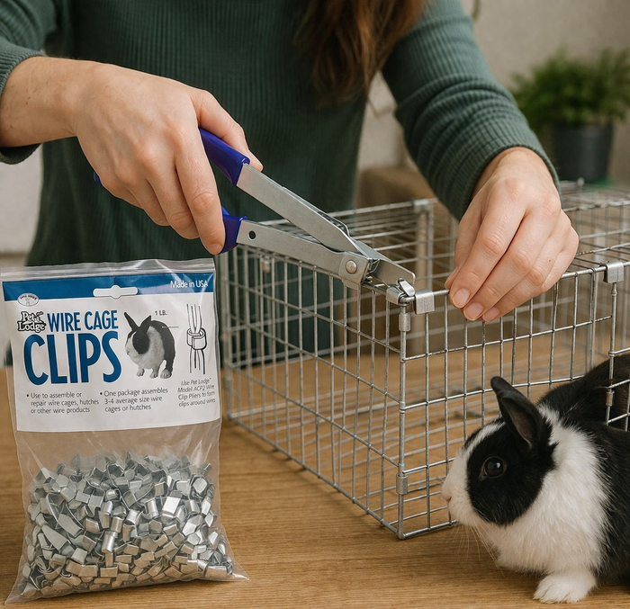 Miller Cage J Clips 1 lb Bag or Wire Clip Pliers Assemble Repair Rabbit Hutches