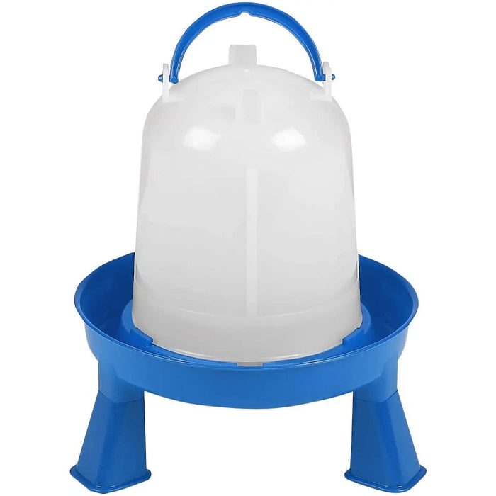 Double-Tuf Poultry Waterer Chickens Birds Blue/White 1.5QT Miller Manufacturing