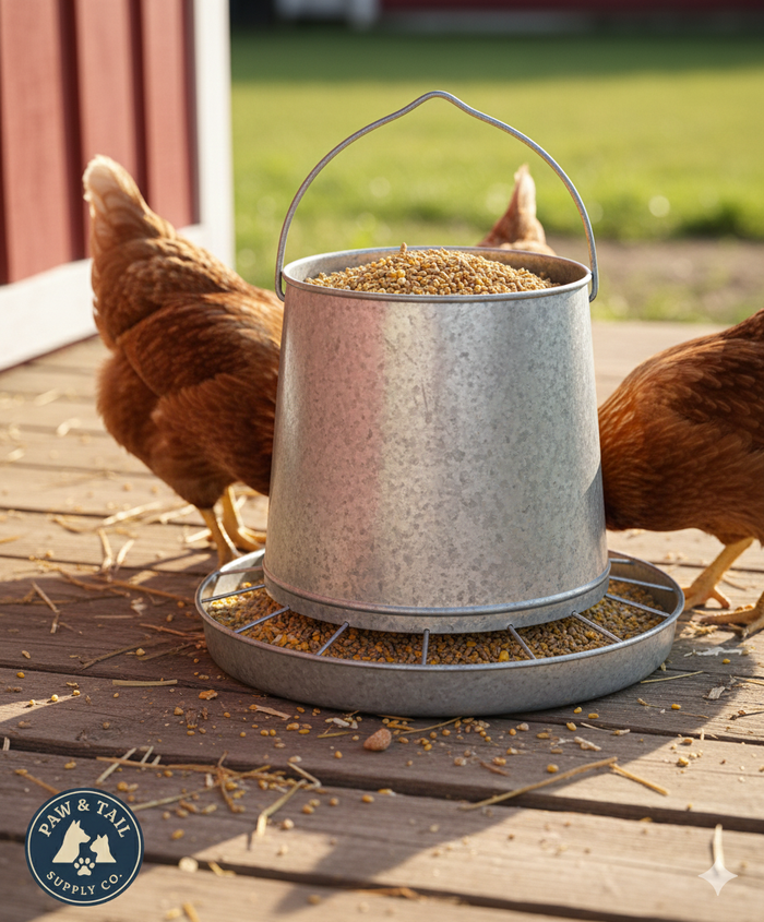 Miller Galvanized Hanging Chicken Feeder 12 lb Metal Poultry Feed Dispenser 2-Pack