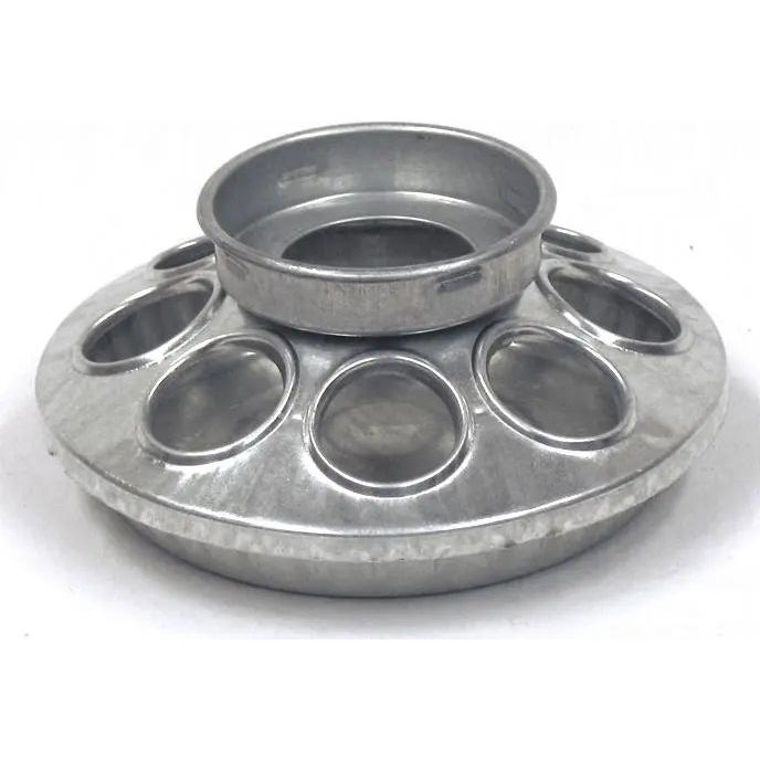 Miller Jar Galvanized Feeder Base for Chick Baby Fits 1 Quart Jar 10-Pack