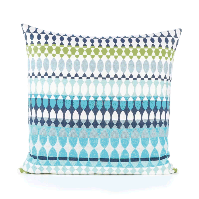 360 video of Striped multicolor outdoor pillow square size for elegant indoor and outdoor decor by Elaine Smith