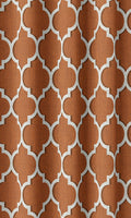 Trellis Tile Print Curtains (Orange/ White)