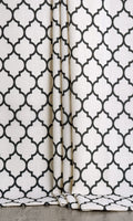 Moroccan Tiled Curtains (Cream/ Black)