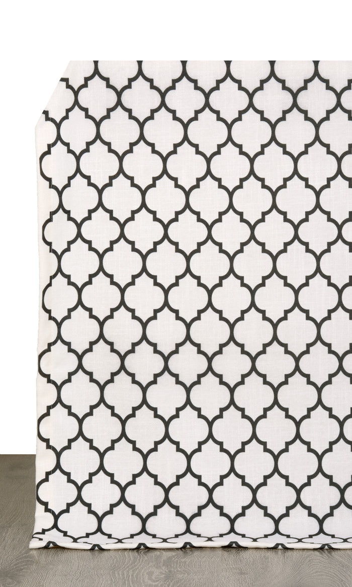 Moroccan Tiled Curtains for Living, Bedroom, Kitchen, Bathroom (Cream/ Black)