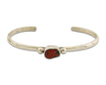 Navajo Bracelet .925 Silver Natural Red Coral Cuff Native American Artist C.80's