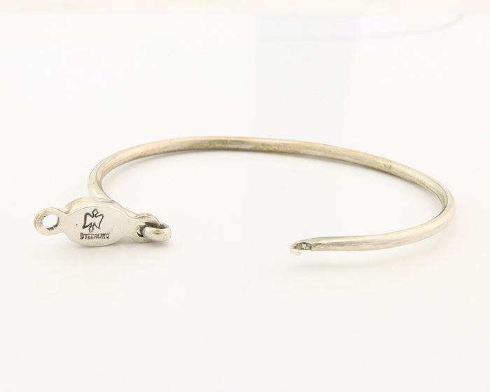 Navajo Bracelet Sterling Silver Blue Turquoise Artist Signed Montoya