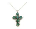 Navajo Cross Necklace Sterling Silver Natural Turquoise Artist Vintage