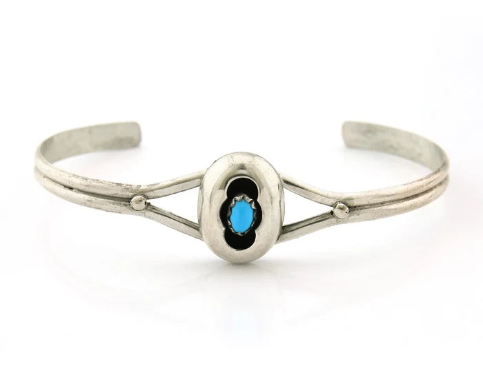 Navajo Cuff Bracelet Sterling Silver Authentic Natural Turquoise Native American