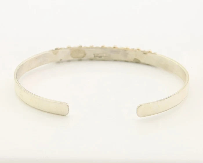 Navajo Cuff Bracelet Sterling Silver Authentic Snake Eye Coral Handmade Vintgage