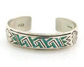 Navajo Cuff Bracelet Sterling Silver Authentic Turquoise Signed Stanley Bain