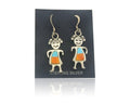 Navajo Earrings 925 Silver Natural Turquoise Oyster Native American Artist C80s
