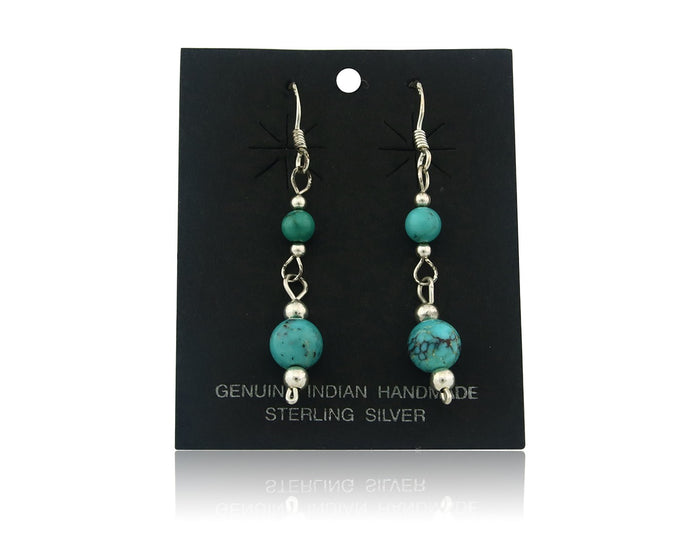Navajo Earrings Sterling Silver Turquoise Vintage Dangle Handmade