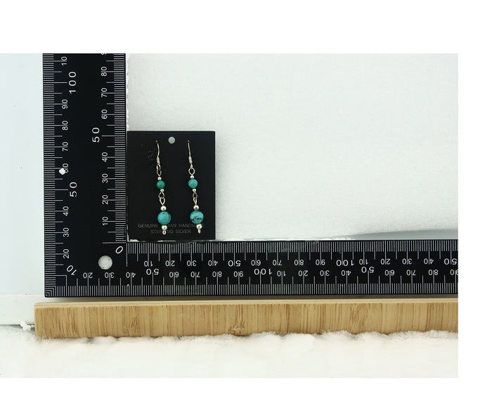 Navajo Earrings Sterling Silver Turquoise Vintage Dangle Handmade