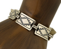 Navajo Hamdmade Link Bracelet 925 Silver Native American Artist C.80's