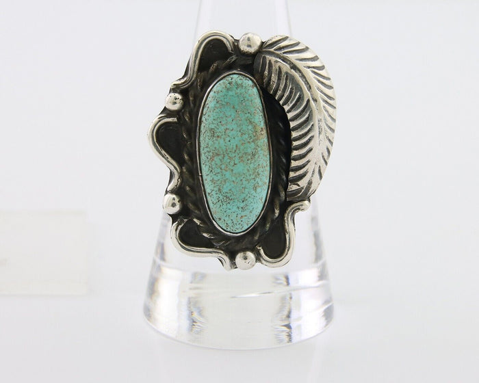 Navajo Handmade Ring 925 Silver Mine 8 Turquoise Native Artist C.80's