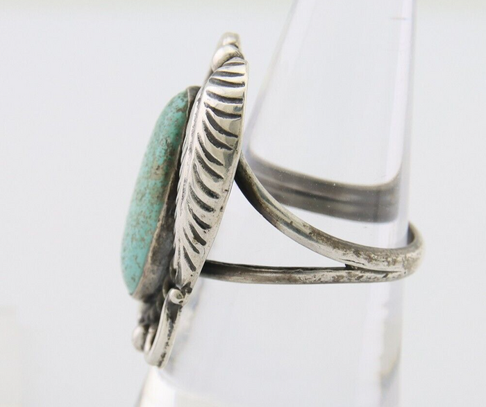 Navajo Handmade Ring 925 Silver Mine 8 Turquoise Native Artist C.80's