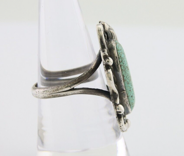 Navajo Handmade Ring 925 Silver Mine 8 Turquoise Native Artist C.80's