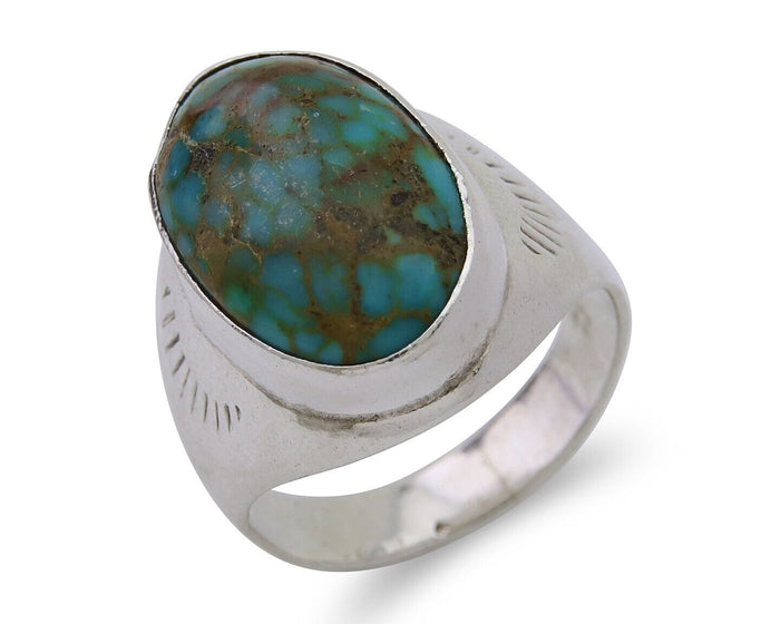 Navajo Handmade Ring 925 Silver Natural Mined Turquoise Artist C.80's