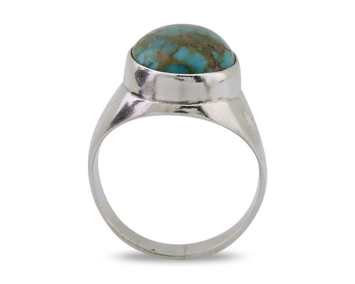 Navajo Handmade Ring 925 Silver Natural Mined Turquoise Artist C.80's
