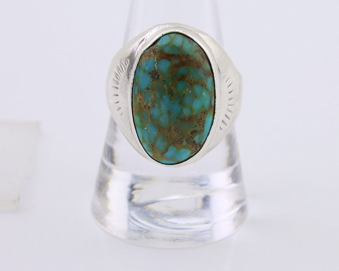 Navajo Handmade Ring 925 Silver Natural Mined Turquoise Artist C.80's