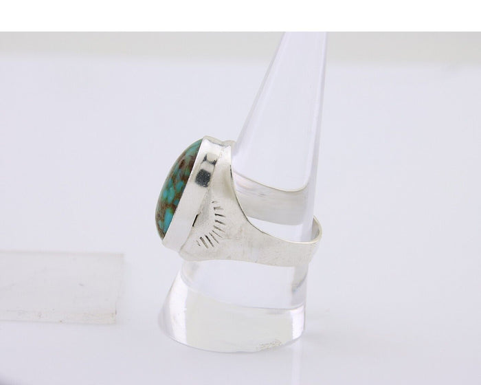 Navajo Handmade Ring 925 Silver Natural Mined Turquoise Artist C.80's