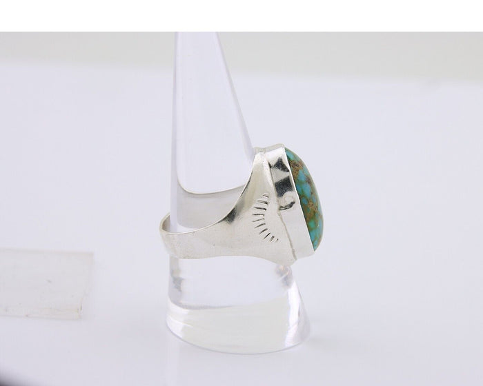 Navajo Handmade Ring 925 Silver Natural Mined Turquoise Artist C.80's
