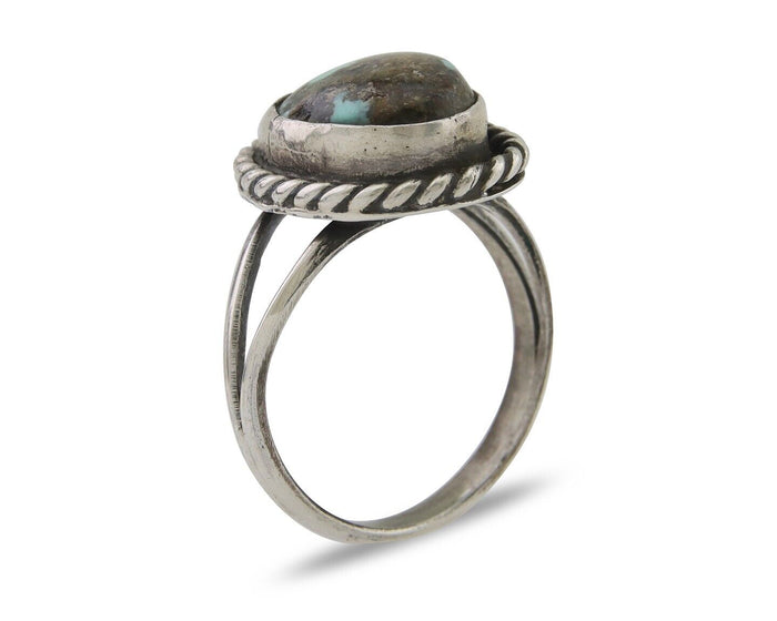Navajo Handmade Ring 925 Silver Natural Turquoise Native Artist C.80's