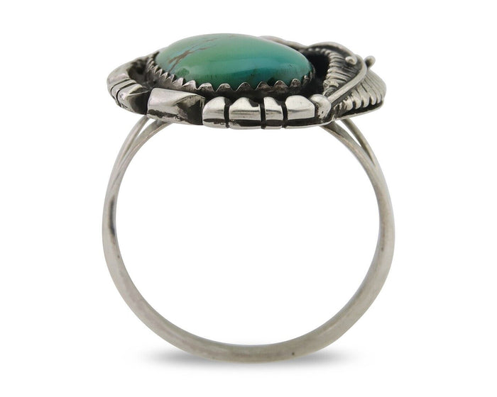 Navajo Handmade Ring 925 Silver Natural Turquoise Native Artist C.80's