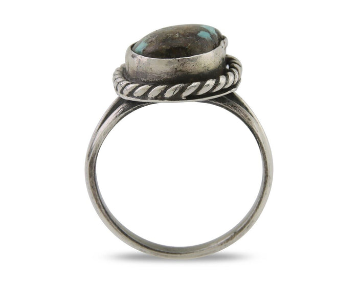 Navajo Handmade Ring 925 Silver Natural Turquoise Native Artist C.80's
