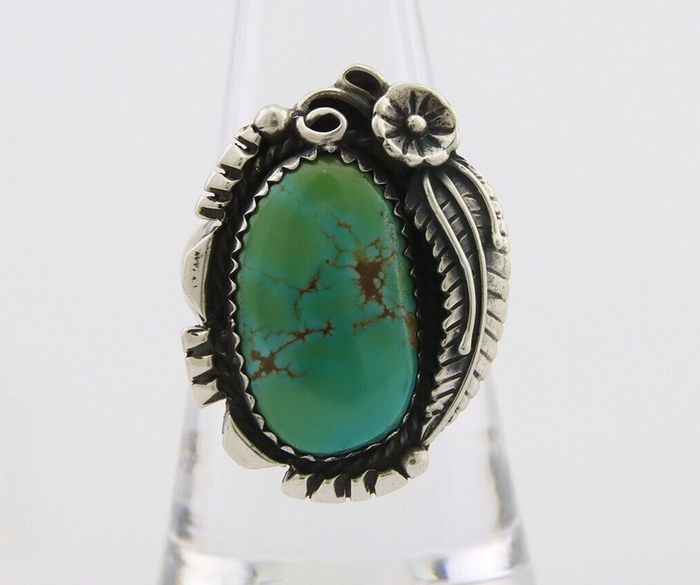 Navajo Handmade Ring 925 Silver Natural Turquoise Native Artist C.80's