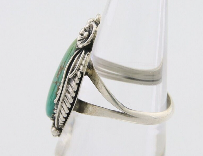 Navajo Handmade Ring 925 Silver Natural Turquoise Native Artist C.80's