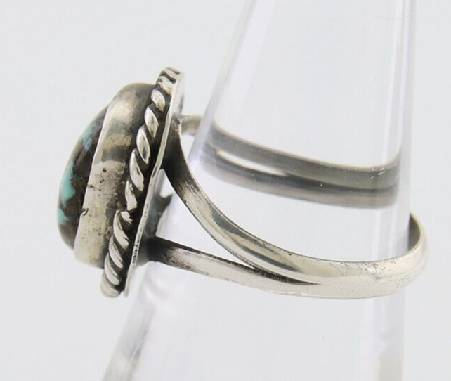 Navajo Handmade Ring 925 Silver Natural Turquoise Native Artist C.80's
