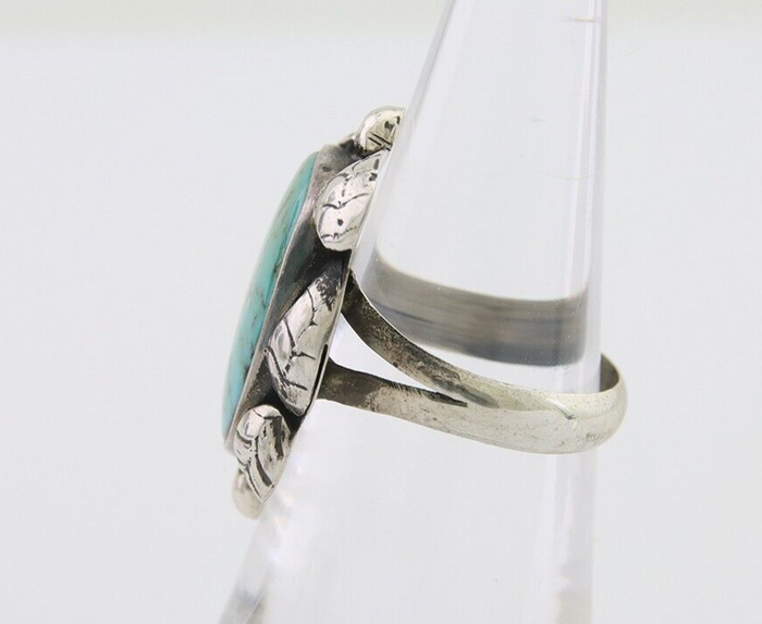 Navajo Handmade Ring 925 Silver Natural Turquoise Native Artist C.80's