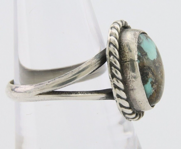 Navajo Handmade Ring 925 Silver Natural Turquoise Native Artist C.80's