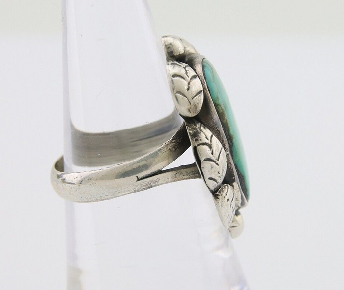 Navajo Handmade Ring 925 Silver Natural Turquoise Native Artist C.80's
