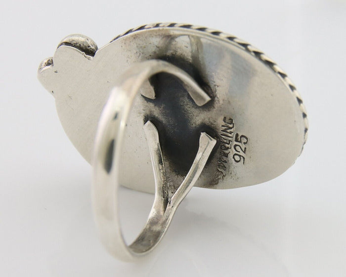 Navajo Handmade Ring 925 Silver Natural Turquoise Native Artist C.80's