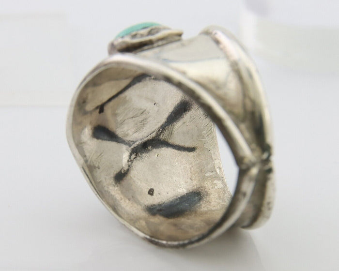Navajo Handmade Ring 925 Silver Natural Turquoise Native Artist C.80's