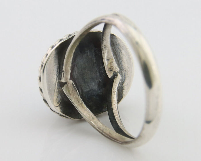 Navajo Handmade Ring 925 Silver Natural Turquoise Native Artist C.80's