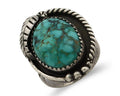 Navajo Handmade Ring 925 Silver spiderweb Turquoise Native Artist C.80's