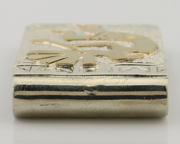 Navajo Money Clip .925 Silver Gold Plate & .999 Nickle Native Artist C.80's