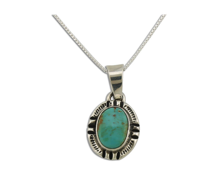 Navajo Necklace 925 Silver Arizona Turquoise Handmade Signed Gecko C.90's