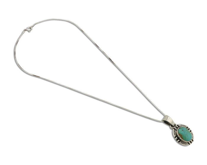 Navajo Necklace 925 Silver Arizona Turquoise Handmade Signed Gecko C.90's