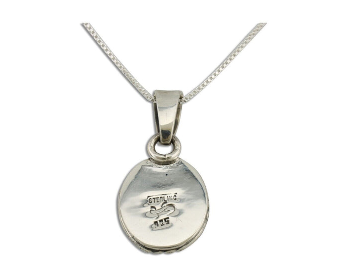 Navajo Necklace 925 Silver Arizona Turquoise Handmade Signed Gecko C.90's