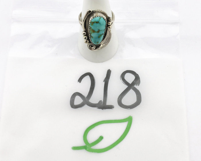 Navajo Ring 925 Silver Blue Gem Turquoise Artist Signed Morris C.80's
