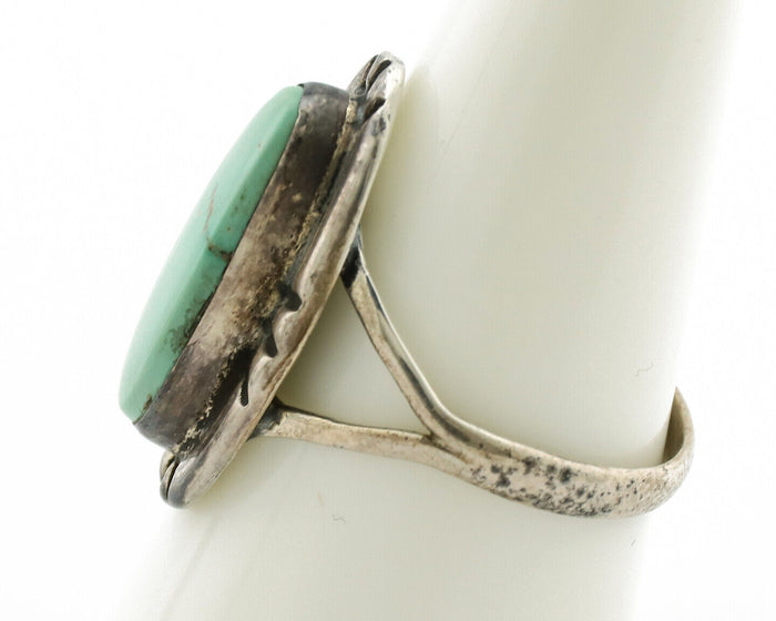 Navajo Ring 925 Silver Blue Turquoise Artist Signed C.80s