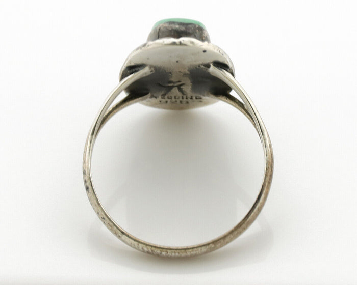 Navajo Ring 925 Silver Blue Turquoise Artist Signed C.80s