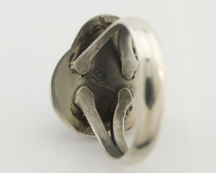 Navajo Ring 925 Silver Blue Turquoise Native American Artist Signed C.80's